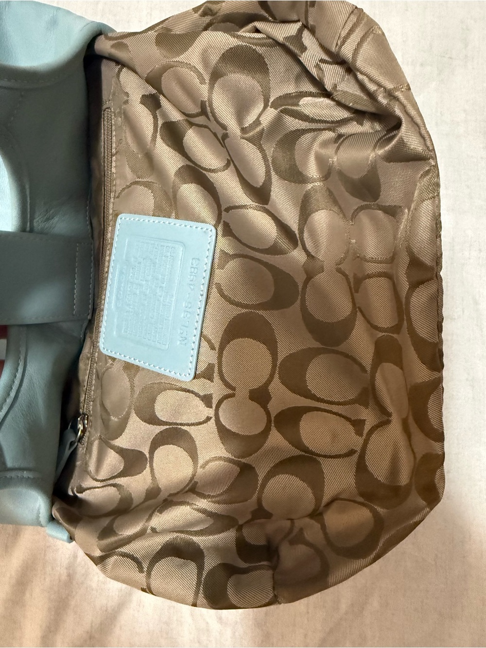 Coach Vintage Light Blue Leather Hobo Shoulder Bag Style L95-4989 - Picture 12 of 16
